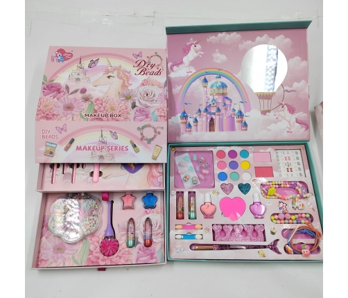 3in1 Nail Makeup Jewelry Box Set Pink