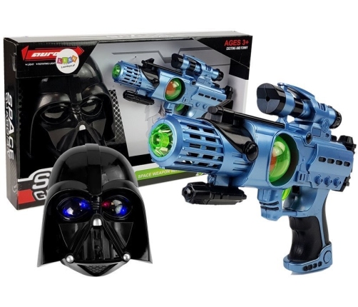 Set of Laser Gun Cosmos Warrior Mask