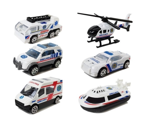 Ambulance Vehicle Set 1:64 6 Pieces