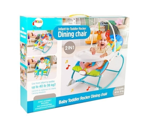 Cradle Rocker Chair 2 in 1 Feeding Chair Blue