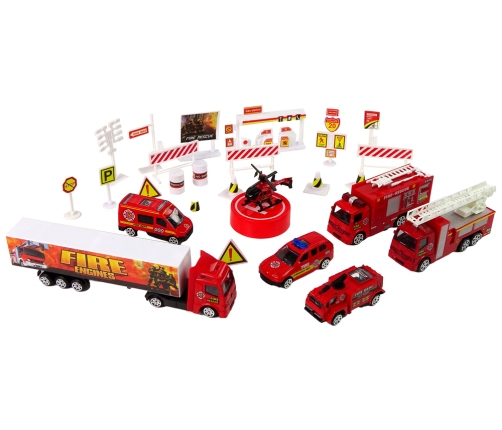 Set of Fire Brigade Vehicles  30 Pieces Rescue Team