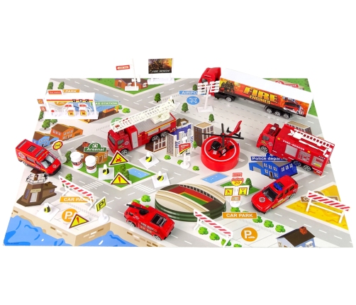 Set of Fire Brigade Vehicles  30 Pieces Rescue Team