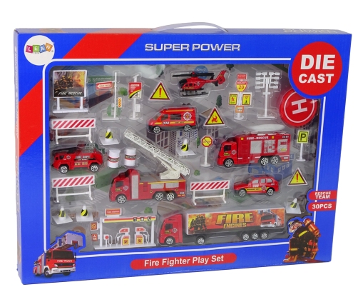 Set of Fire Brigade Vehicles  30 Pieces Rescue Team