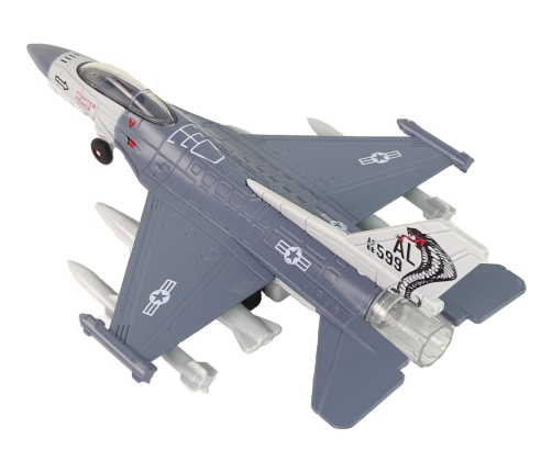 Airplane Friction Drive Lights Sounds 1:72 Gray