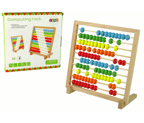 School abacus wooden colorful beads