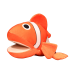 Plush Mascot Fish Clownfish Orange Puppet 25 cm