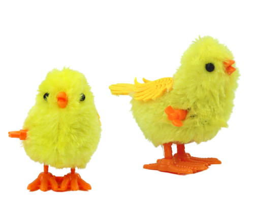 Jumping Chicken Wind Up Toy Figurine Yellow