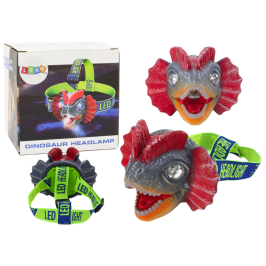 Dinosaur Headlamp Flashlight Adjustable Headband 3 LEDs