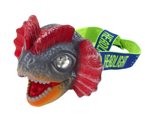 Dinosaur Headlamp Flashlight Adjustable Headband 3 LEDs