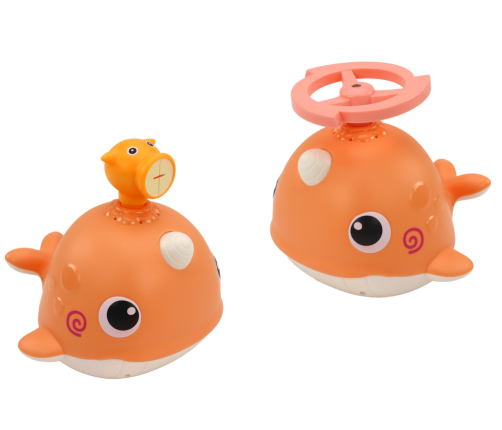 Whale Bath Toy 3 Tips Orange