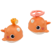 Whale Bath Toy 3 Tips Orange