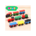 Wooden Trains Locomotives Magnet Set 12 Pcs