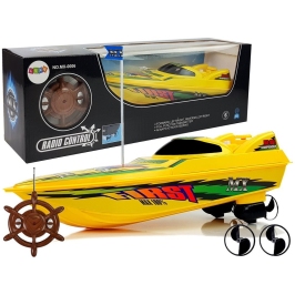 Remote Controlled Speedboat Pilot Rudder 27 Mhz 40 cm Range 40 m Yellow