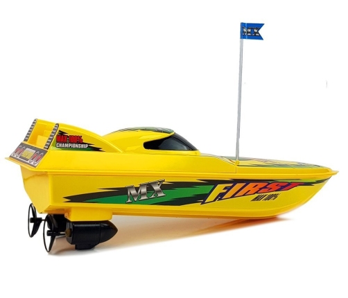 Remote Controlled Speedboat Pilot Rudder 27 Mhz 40 cm Range 40 m Yellow