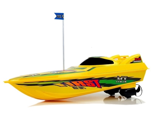 Remote Controlled Speedboat Pilot Rudder 27 Mhz 40 cm Range 40 m Yellow