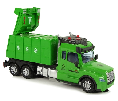 Remote Controlled Garbage Truck Pilot 2.4G Lights Sounds Green