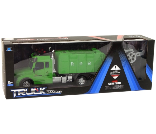 Remote Controlled Garbage Truck Pilot 2.4G Lights Sounds Green