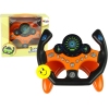 Interactive Orange Sports Steering Wheel For Kids Sounds Lights