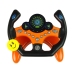 Interactive Orange Sports Steering Wheel For Kids Sounds Lights