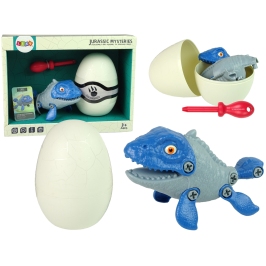 Set Dinosaur Mosasaur with Egg DIY Screwdriver Blue