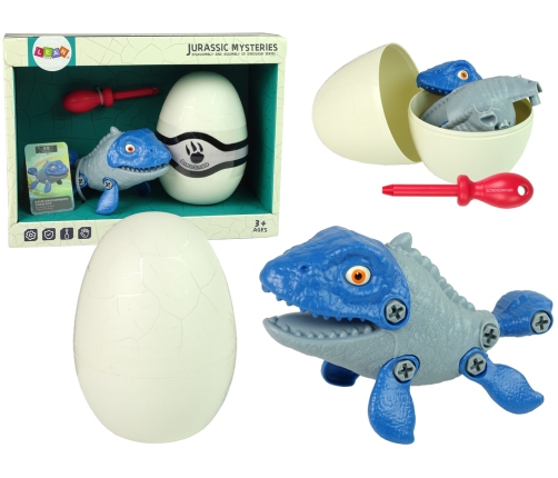 Set Dinosaur Mosasaur with Egg DIY Screwdriver Blue