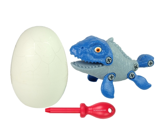 Set Dinosaur Mosasaur with Egg DIY Screwdriver Blue