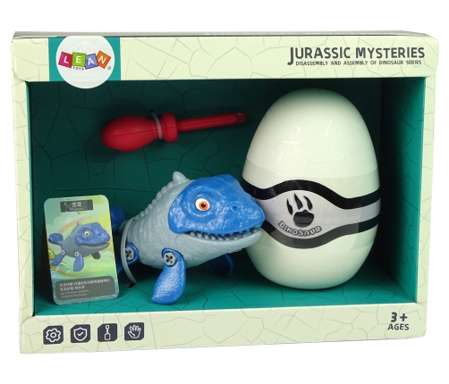 Set Dinosaur Mosasaur with Egg DIY Screwdriver Blue