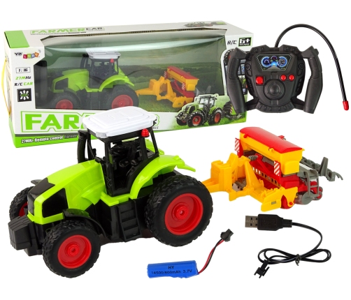 Agricultural Vehicle Tractor with Baler R/C 1:16 Green