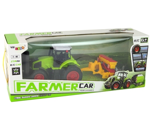 Agricultural Vehicle Tractor with Baler R/C 1:16 Green