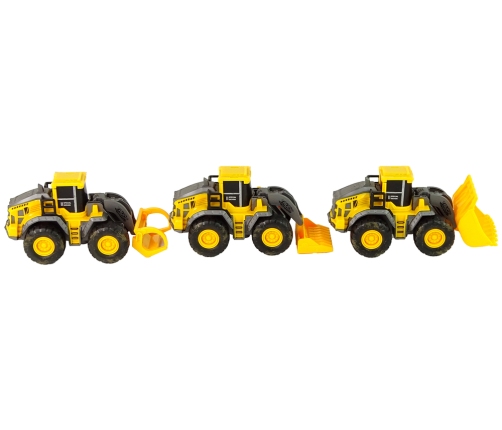 Set of Construction Vehicles 3 Yellow Models