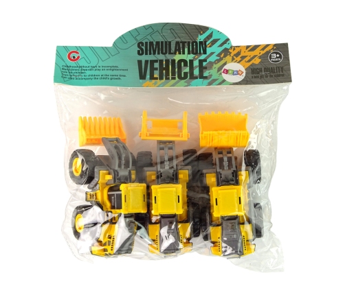 Set of Construction Vehicles 3 Yellow Models