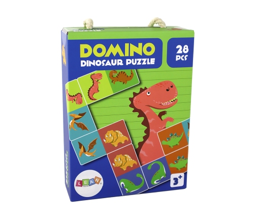 Logic Game Double-Sided Puzzle Dominoes Dinosaurs 10cm x 5cm 28 Pieces.