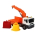 Garbage Truck With Crane Friction Drive Orange 1:16