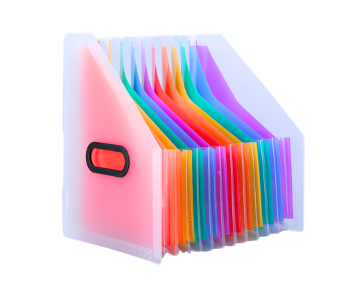 Vertical Document Organizer Folder Colored Tabs Pockets A4