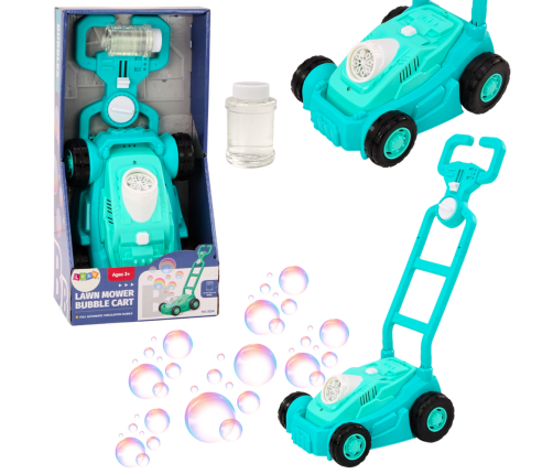 Bubble Machine Ride-on Lawn Mower with Handle Blue