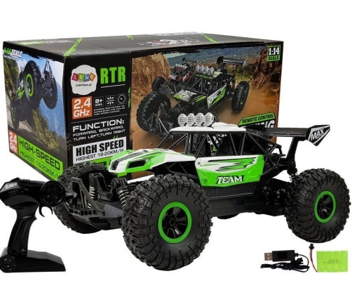 Remote Controlled Off-Road Racing Car 1:14 Green