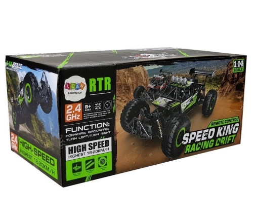 Remote Controlled Off-Road Racing Car 1:14 Green