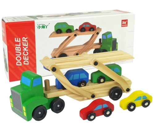 Wooden Green Truck with Trucks Blocks