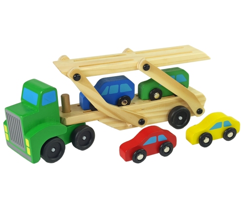 Wooden Green Truck with Trucks Blocks