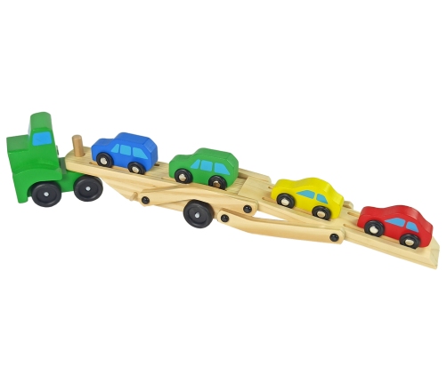 Wooden Green Truck with Trucks Blocks