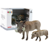 Set of 2 Figures African warthog with young  Animals of the World Series