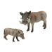 Set of 2 Figures African warthog with young  Animals of the World Series