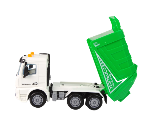 Rubbish Truck Set Road Signs Green Garbage Truck