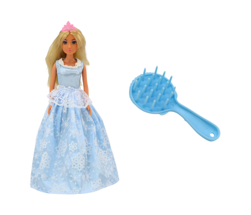 Anlily Ice Queen Blue Dress Snowflake Brush Doll