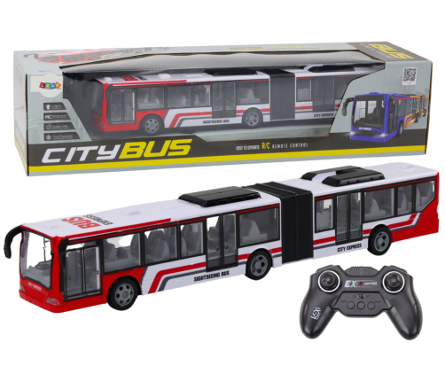 Remote Controlled RC City Bus Red and White