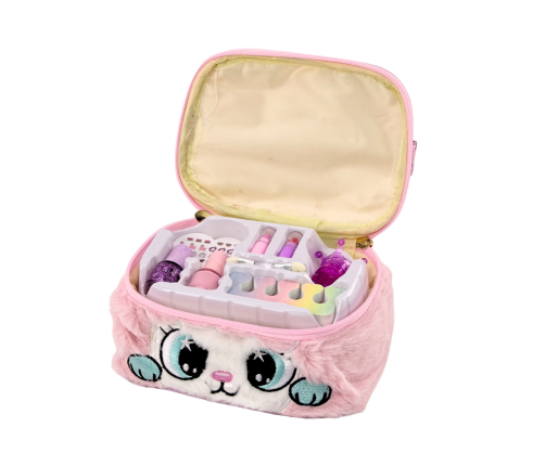 Beauty Set Plush Cosmetic Bag Kitty Nail Polish Lipsticks