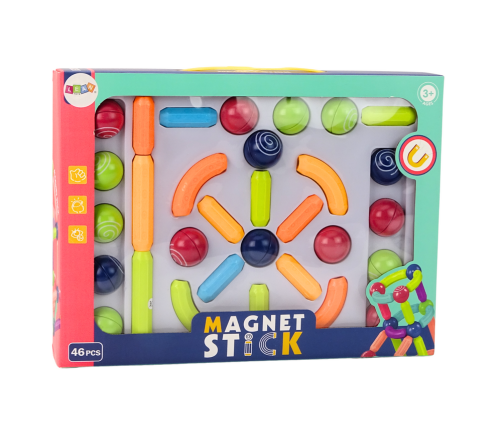 Set of Magnetic Construction Bricks 46El Colorful