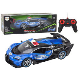 Remote Controlled RC Police Car in 1:12 Scale Blue