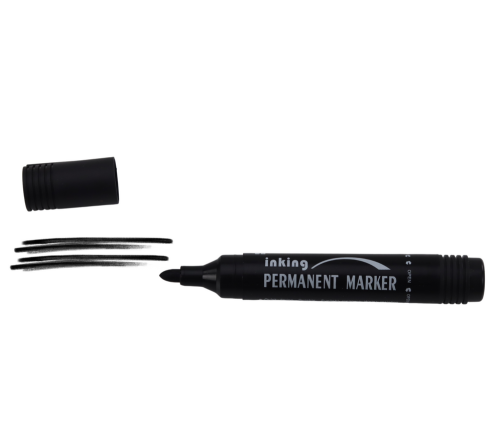 Permanent Marker Set Waterproof Black 10 Pcs.