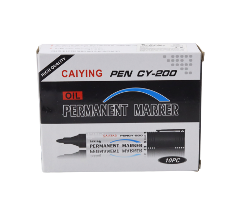 Permanent Marker Set Waterproof Black 10 Pcs.